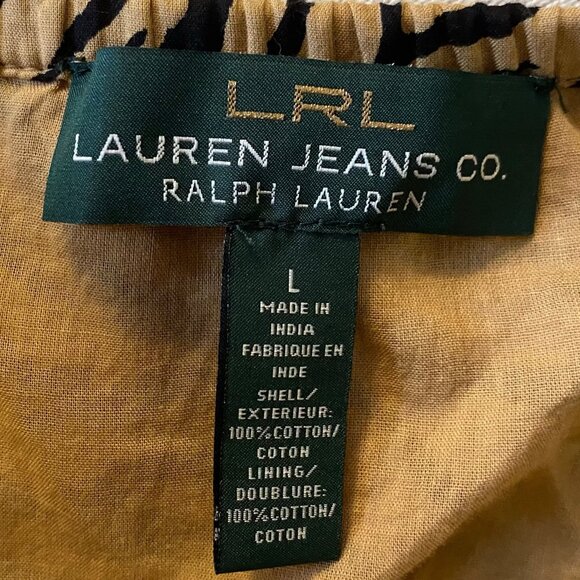 LRL Lauren Jeans Co. by Ralph Lauren cotton animal print skirt - Picture 6 of 7